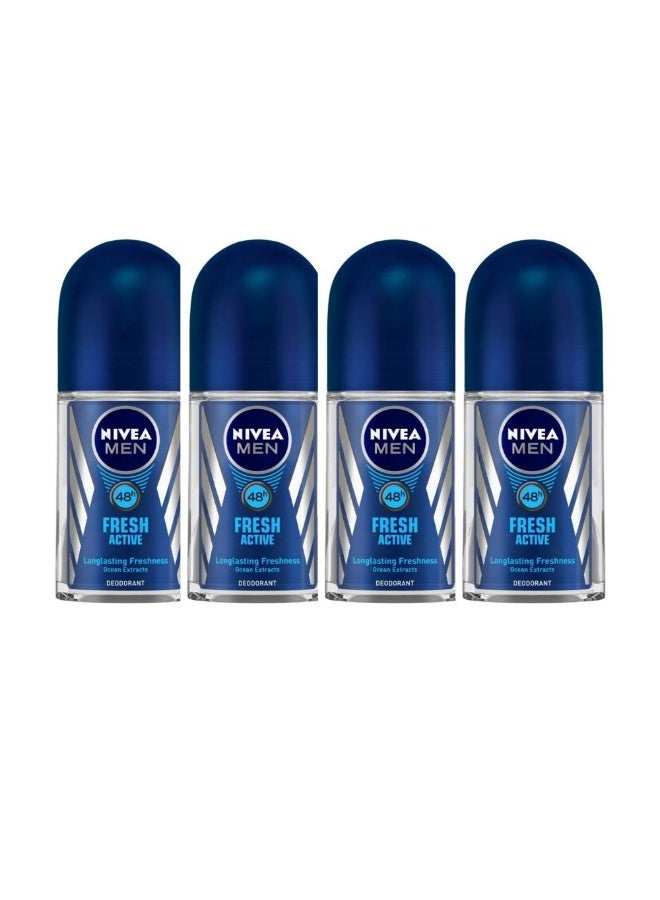 Nivea men  Deo Fresh Active Roll On for Men, 50 ml (Pack of 4) - Image 1